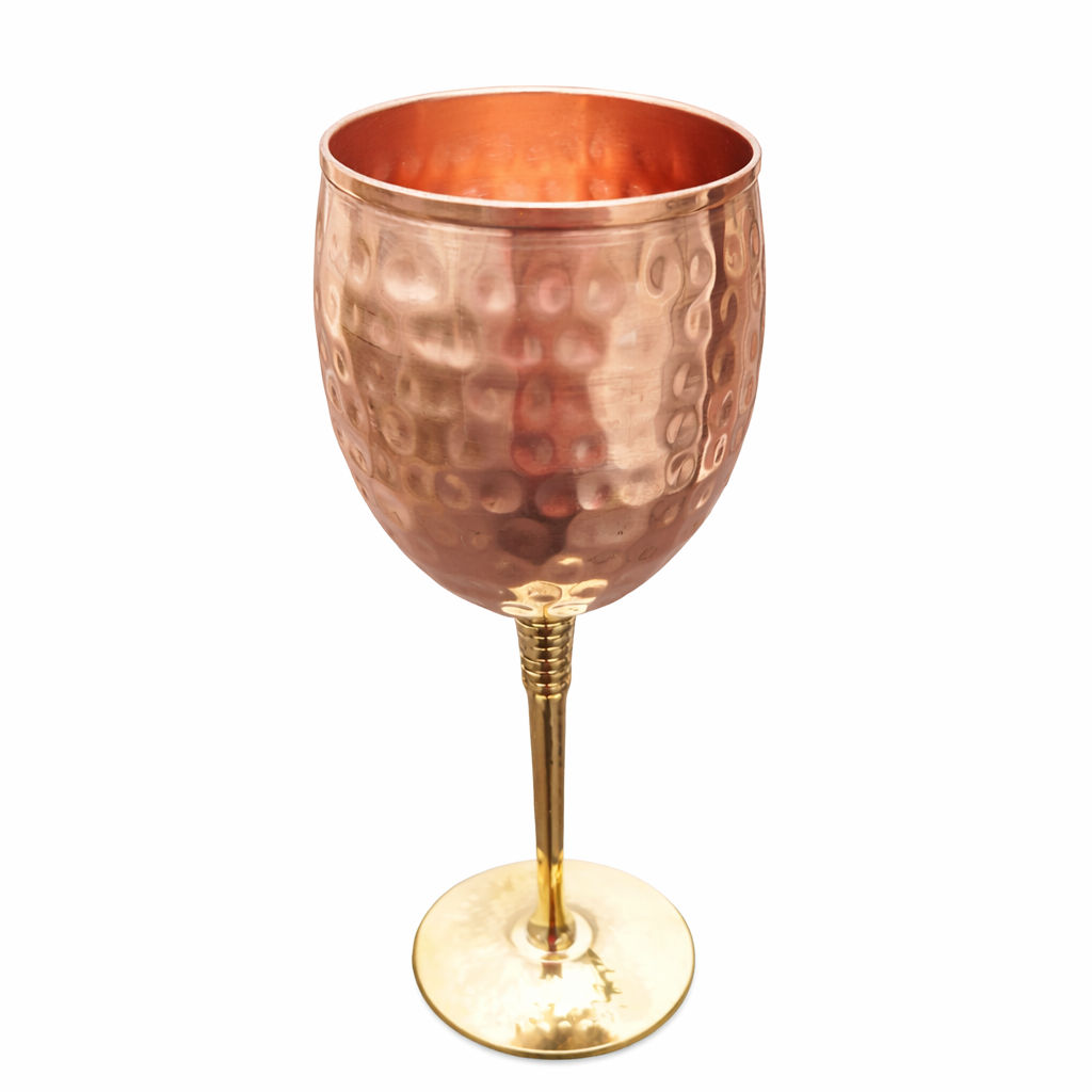 Handmade Hammered Copper & Brass Champagne Wine Glass